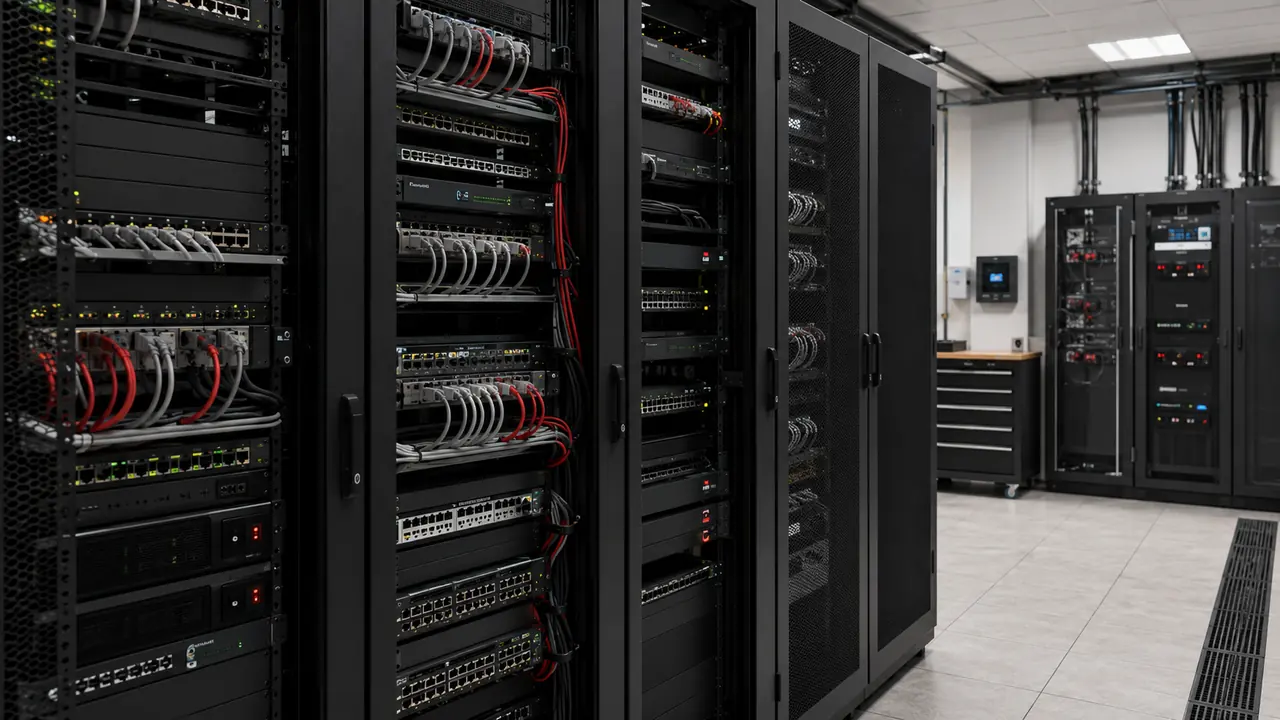 Professionell eingerichtete Server- und Netzwerkinfrastruktur