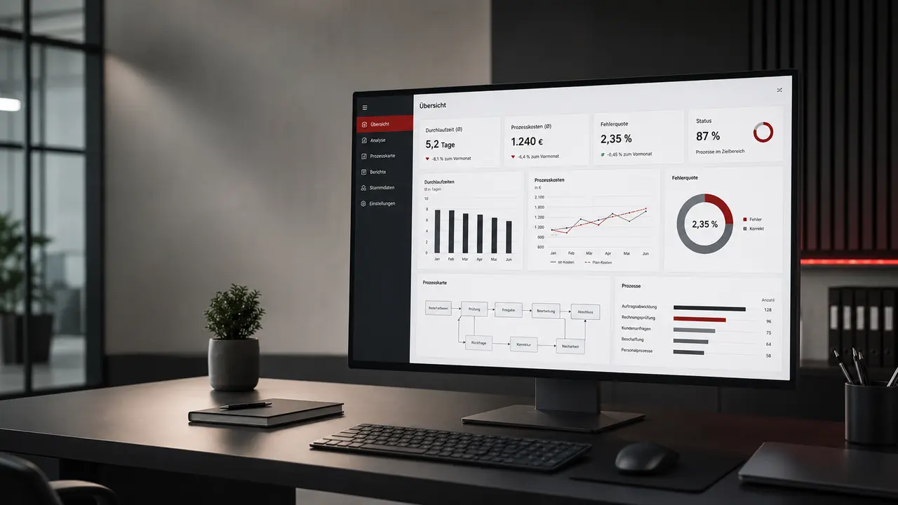 Dashboard zur Analyse und wirtschaftlichen Optimierung von Geschäftsprozessen